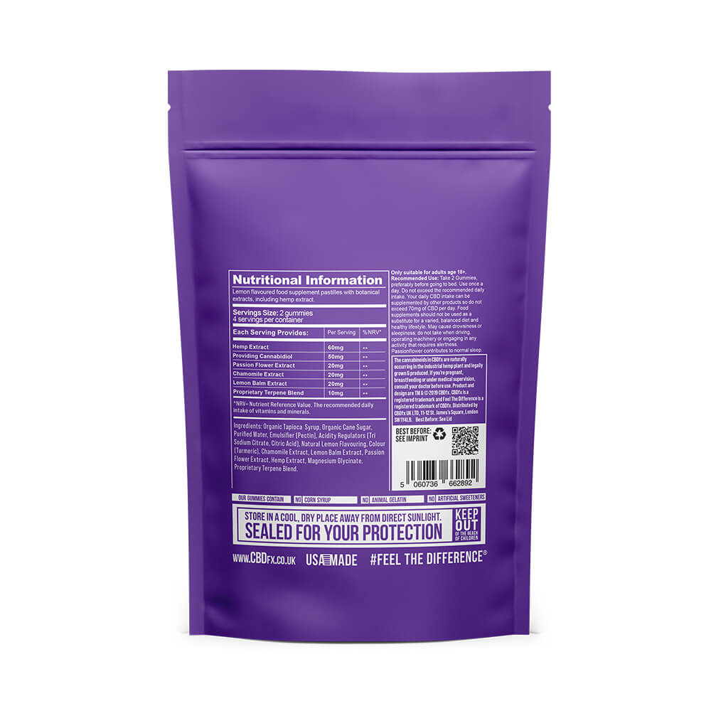 CBDfx Sleep Chamomile Passion Flower 200mg CBD Vegan Gummies (10x32g)