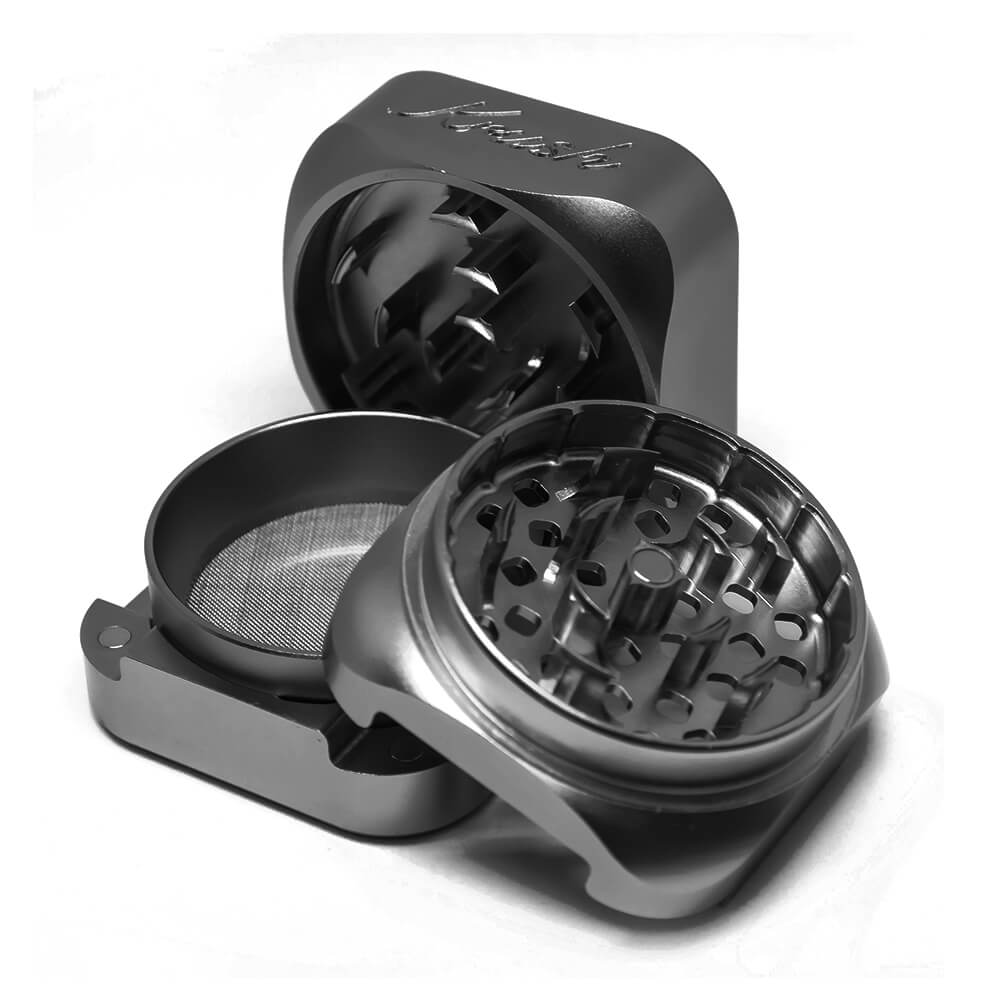 Krush Kube 3.0 Black Aluminum Grinder 3 Parts – 55mm