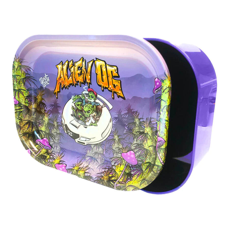 Best Buds Rolling Tray with Storage Alien OG